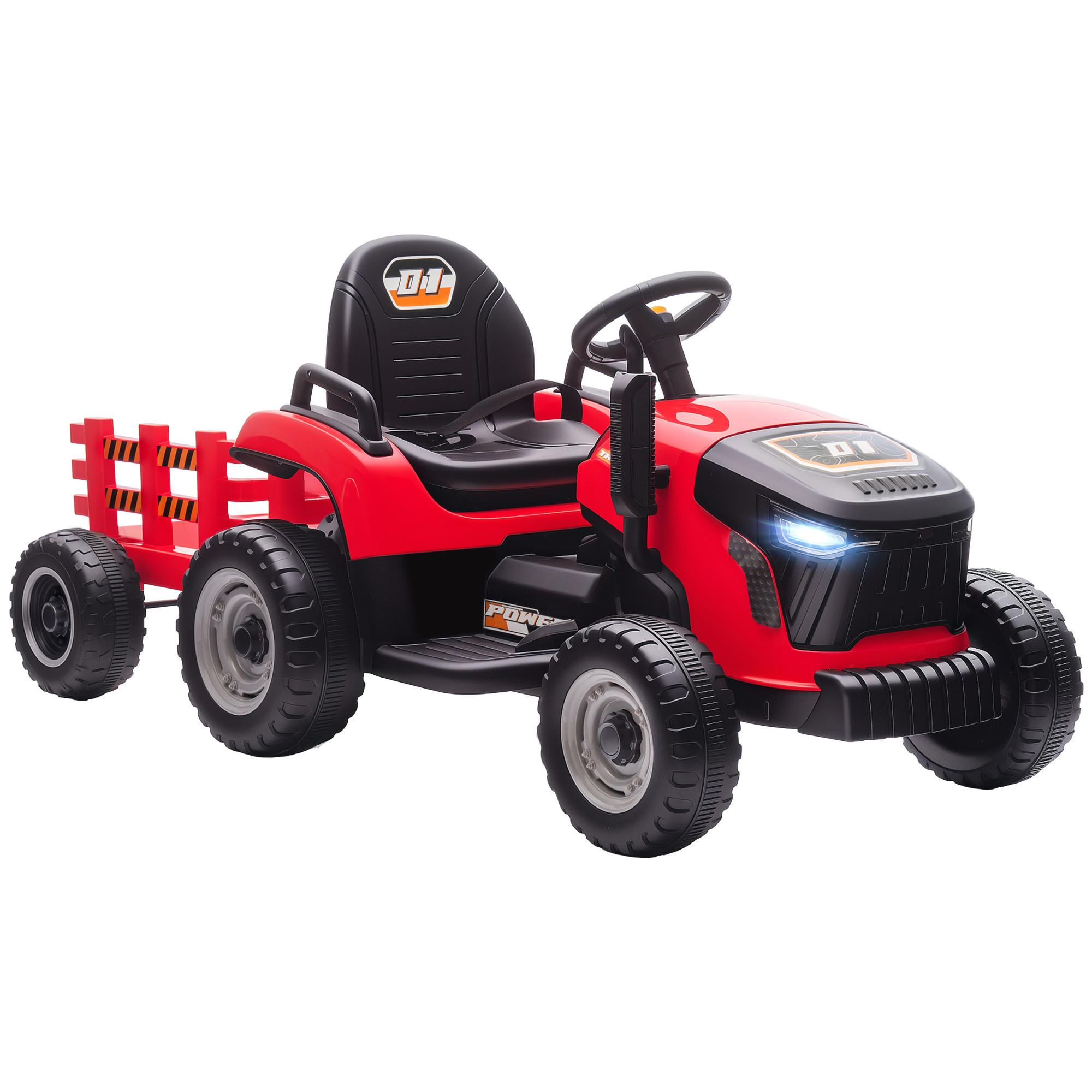 ELEKTRISCHER-TRAKTOR Kunststoff Metall Rot - Rot, Kunststoff (139/58/55cm) - AIYAPLAY
