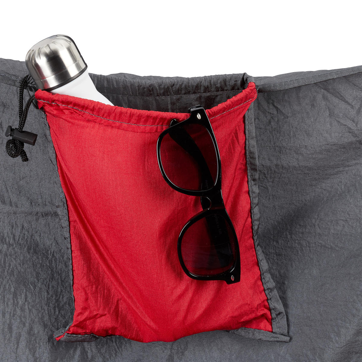 HÄNGEMATTE - Rot/Schwarz, Textil (152/5/255cm) - Relaxdays