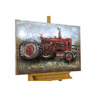 METALLBILD Blau 90/60 cm - Blau/Rot, Metall (3.01/60cm) - KUNSTLOFT