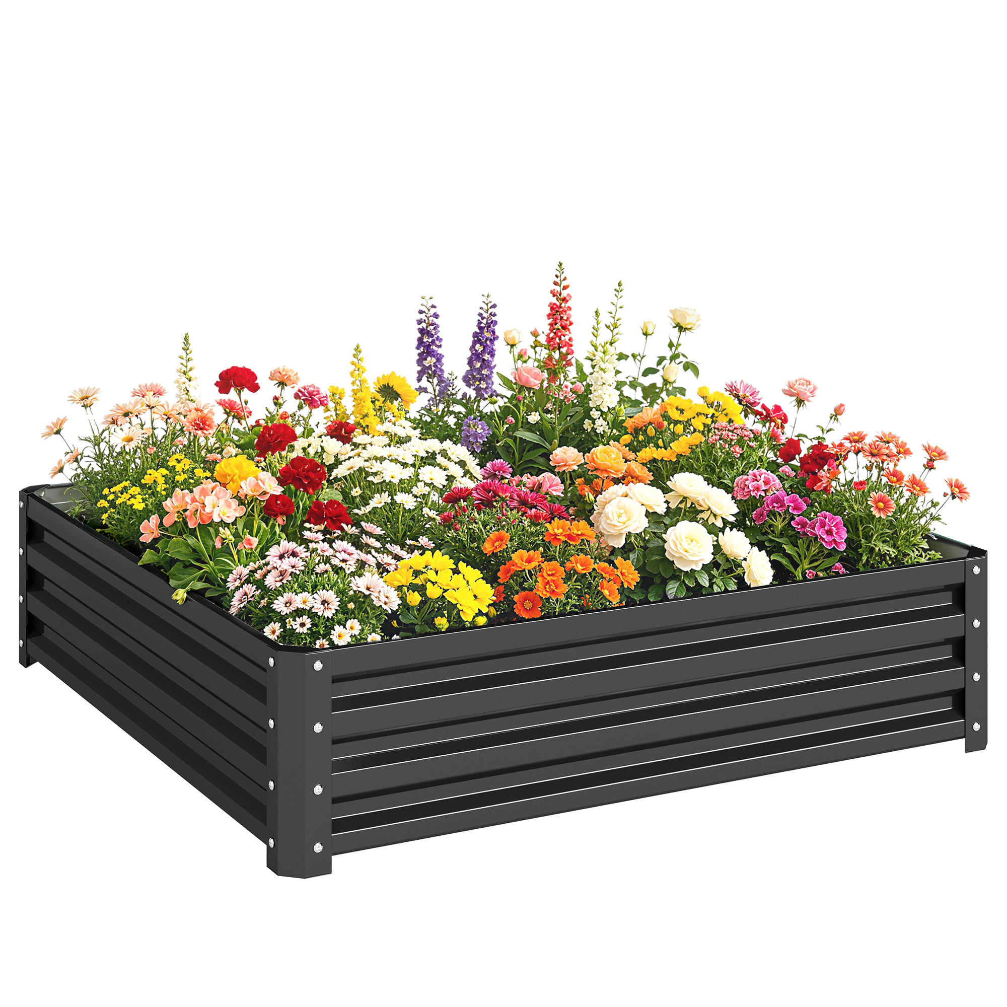 HOCHBEET DE-12186 quadratisch 120/120/30 cm Grau - Grau, Metall (120/30/120cm) - ComfortXL