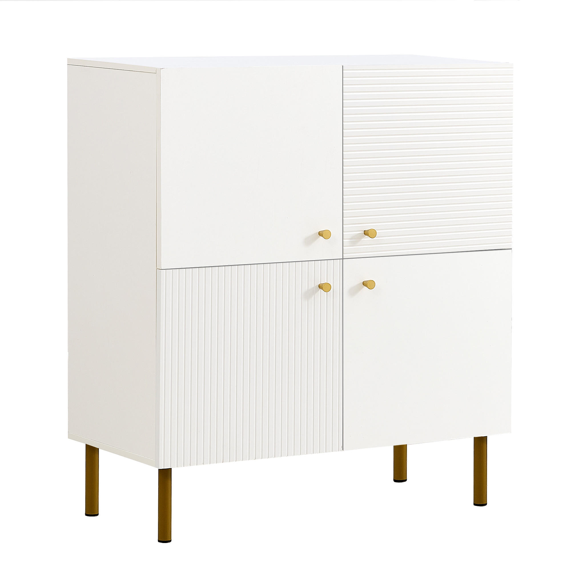 SIDEBOARD DE-37700 80/36/90 cm mit Türen Weiß - Weiß, Holzwerkstoff (80/90/36cm) - ComfortXL