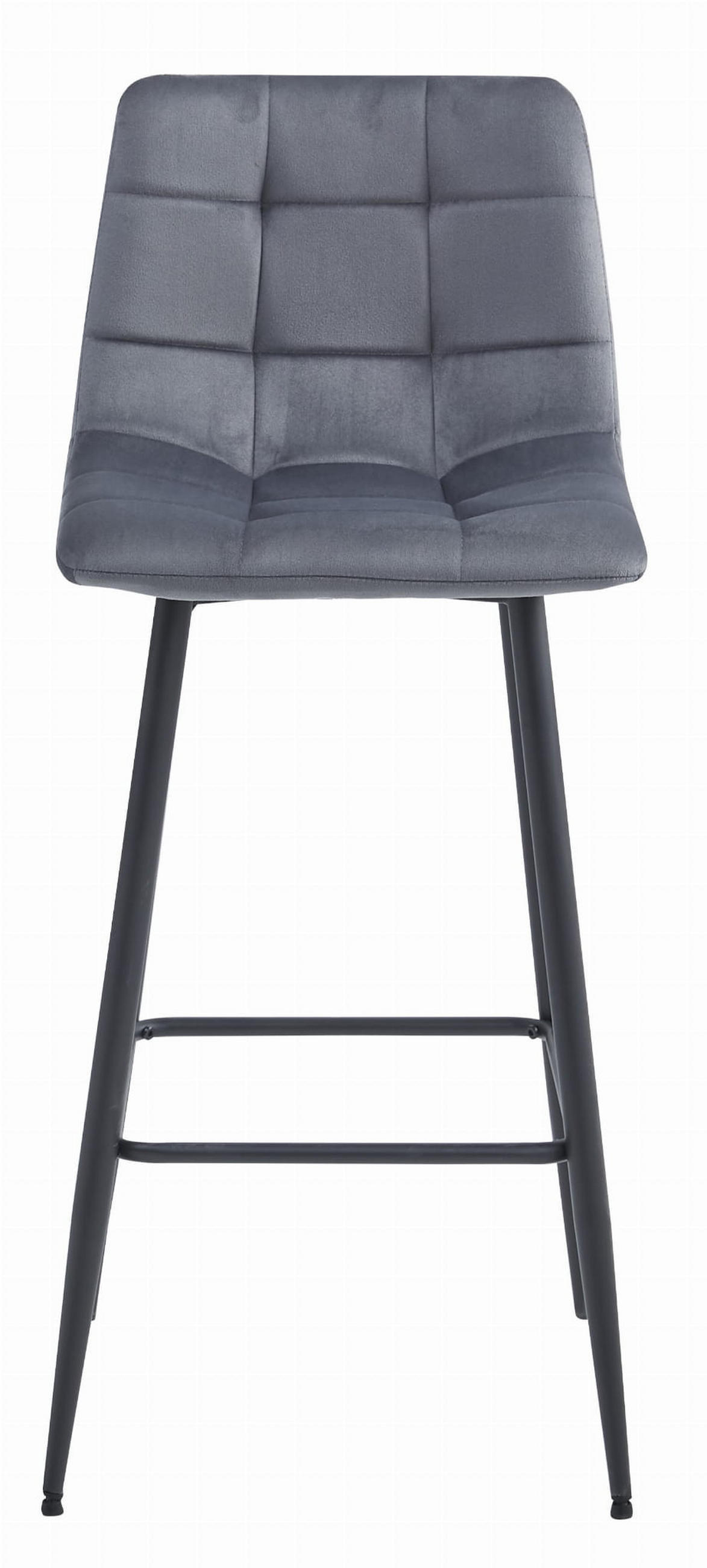 BARHOCKER 4-er Set TEOTO dunkelgrauer Sitz, schwarze Basis - Dunkelgrau/Schwarz, Textil (43.5/104/32.5cm) - Valora