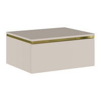 NACHTTISCH hängend mit 1 Schublade - Beige & Goldfarben - VUKIA - Beige, Holz (38.2/19.8/48.5cm) - Pascal Morabito