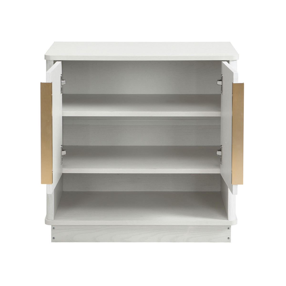 SKRINKA na topánky z MDF, 60/40/61 cm biely v dekore dreva s 2 dverami a otvorenou priehradkou - biela, kompozitné drevo (60/61/40cm) - BEAOK