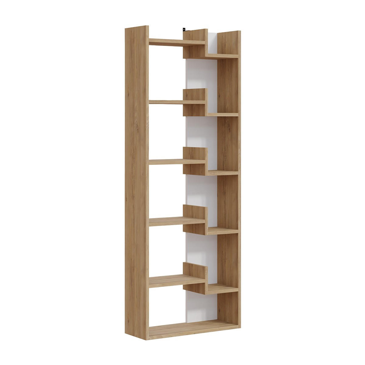 BÜCHRREGAL mit 5 Regalen - Klapo - 60/22/162 cm - Weiß/Eiche Artisan, Holzwerkstoff (22/162.4/15.5cm) - Calicosy