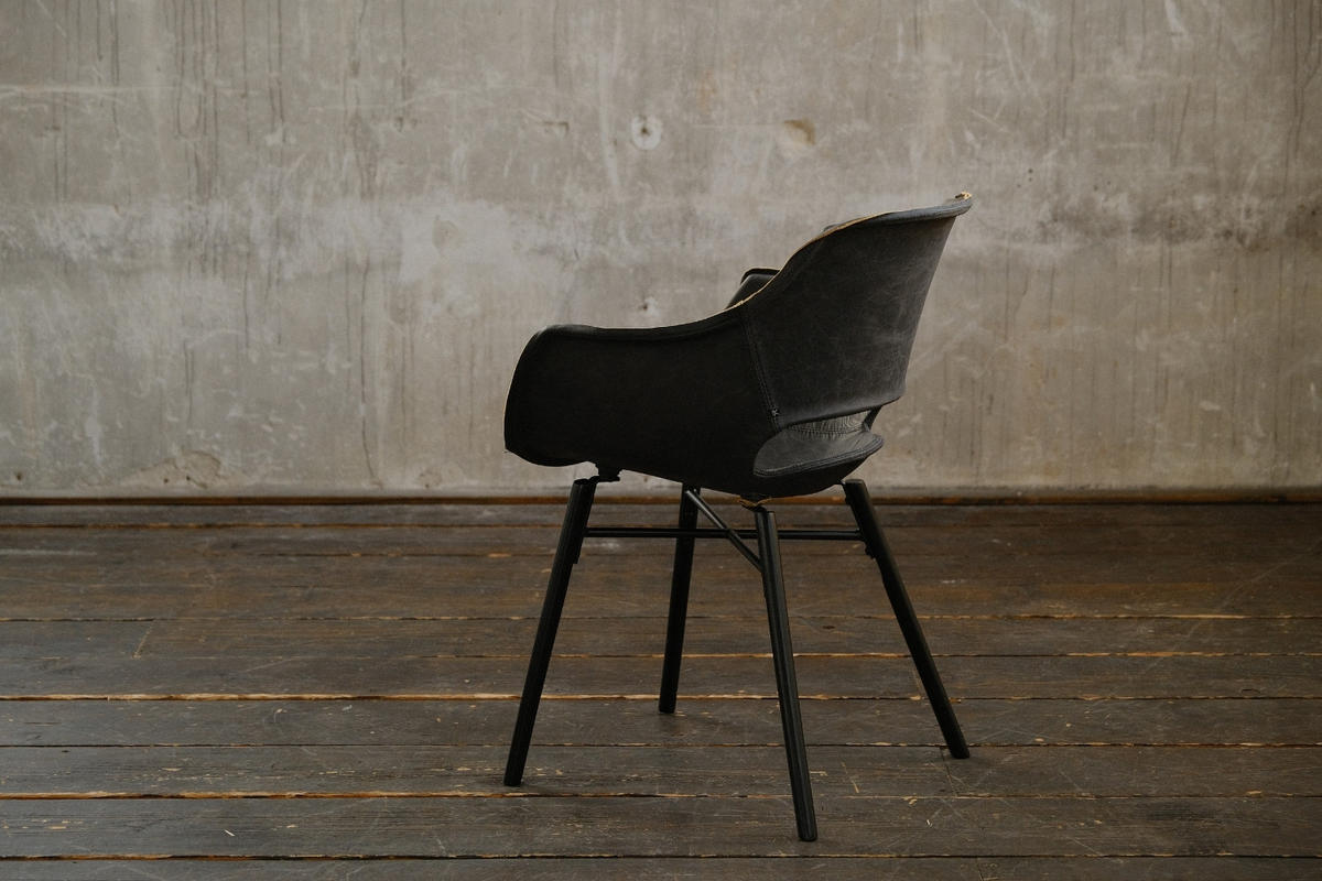 STUHL ZAJA Schwarz Leder - Schwarz, Leder (57/82/59cm) - KAWOLA