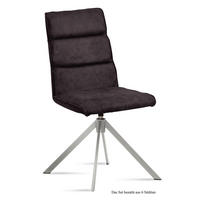 ESSZIMMERSTUHL drehbar (6er-Set) Dulcea 47x92x60 Edelstahl/Espresso - Edelstahlfarben/Dunkelbraun, Kunststoff (60/92/47cm) - 58aufmkessel