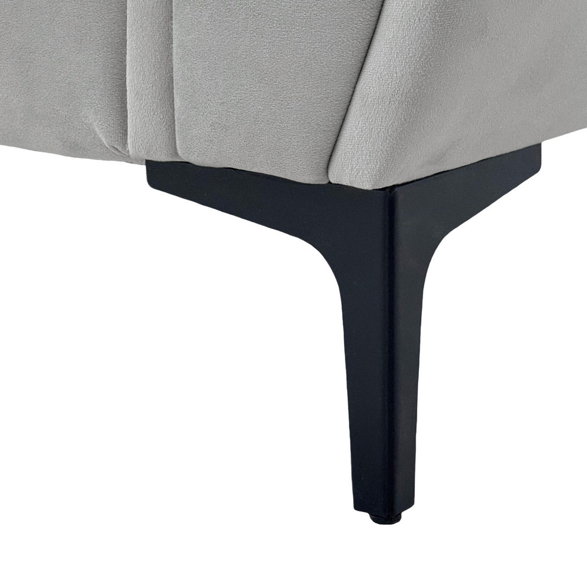 SOFA kompakt 173,5 cm Metall-Holz Light Grey - Hellgrau, Holzwerkstoff (173.5/92/81cm) - Meubliv