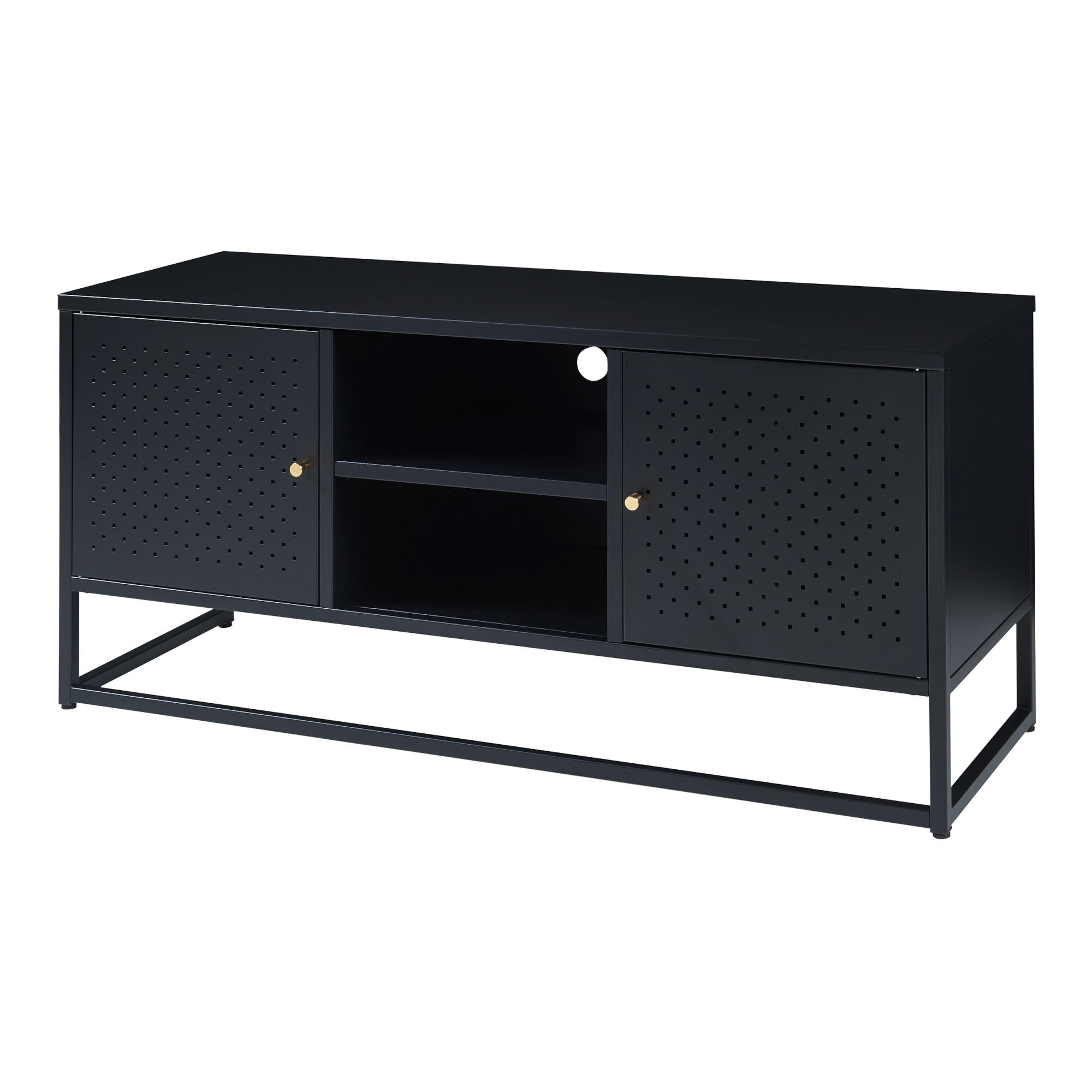 TV-ELEMENT Janakkala - Schwarz, Metall (120/55/40cm) - [en.casa]
