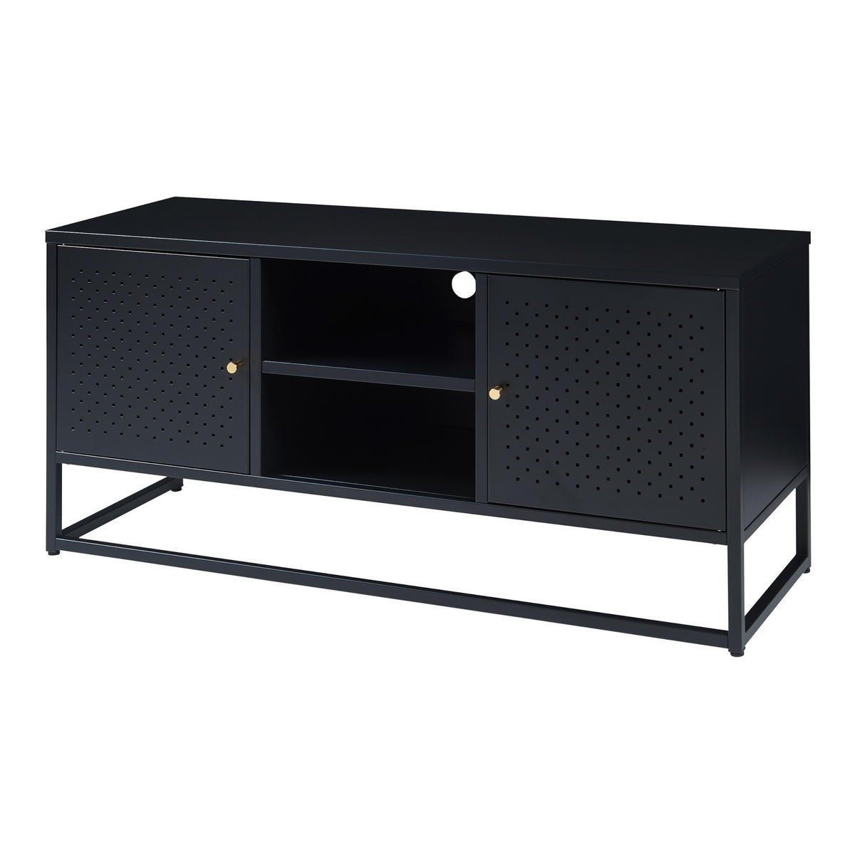 TV-ELEMENT Janakkala - Schwarz, Metall (120/55/40cm) - [en.casa]