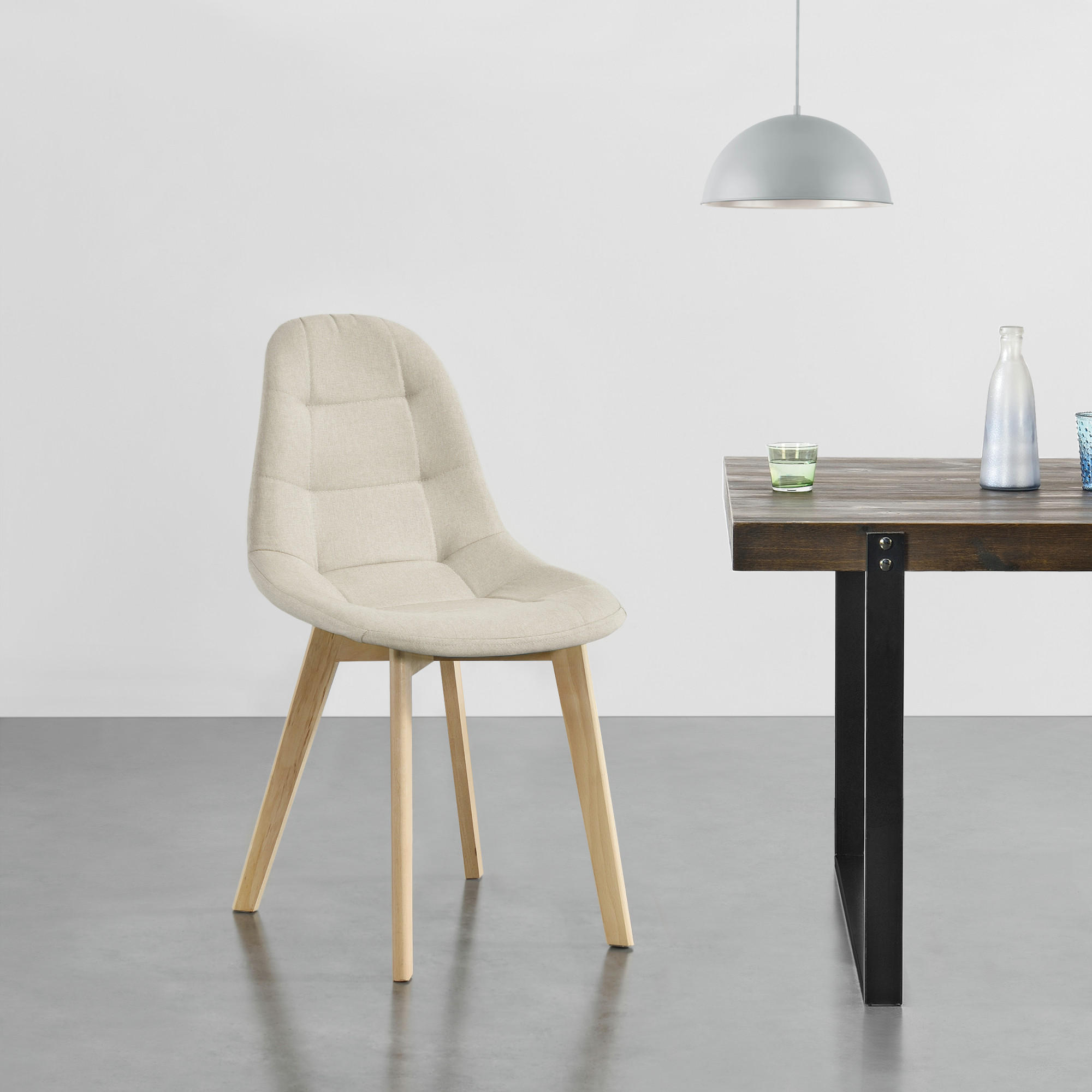Thumbnail - [en.casa] Esszimmerstuhl, Beige, Textil, 53x86x47 cm, Esszimmer, Stühle, Esszimmerstühle, Vierfußstühle