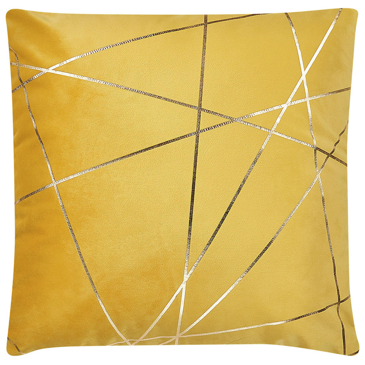 DEKOKISSEN 2er-Set Gelb 45/45 cm Pinus - Gelb, Textil (45/45cm) - Beliani