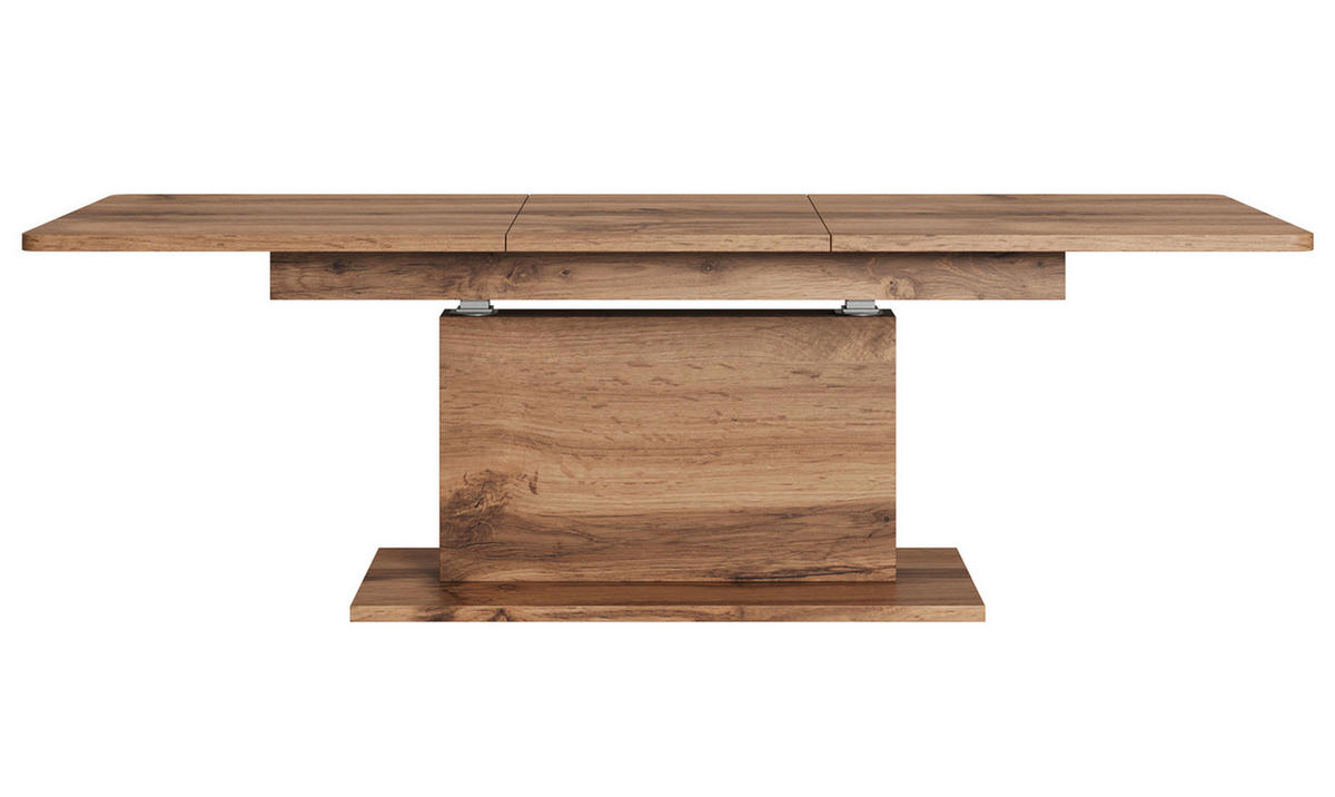 WOHNZIMMERTISCH Busetti Eiche Wotan 126-167 / 70 / 56-74cm - Eichefarben, Holz/Holzwerkstoff (70/167/74cm) - Feldmann-Wohnen