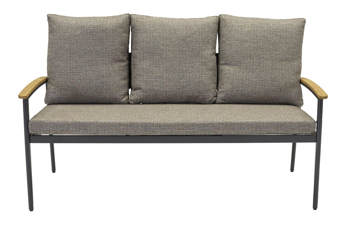 LOUNGESOFA Phoenix 196x70x90 cm, Metall, Anthrazit - Anthrazit/Grau, Metall (196/90/70cm) - dasmöbelwerk