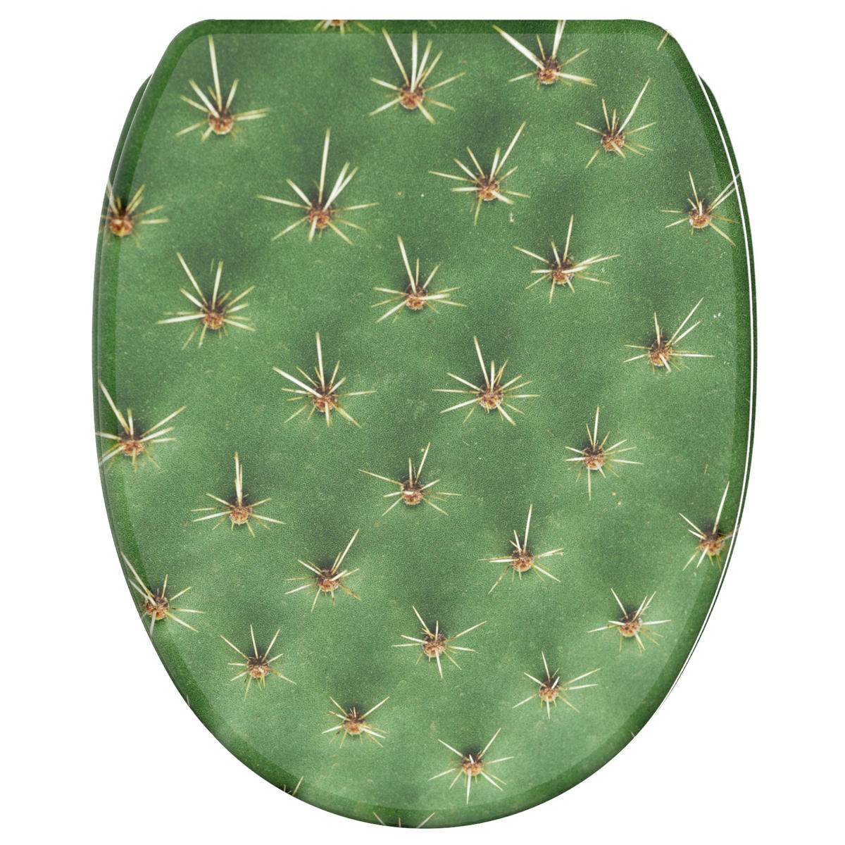 WC-SITZ mit Absenkautomatik & Top Fix Kaktus - Grün, Holzwerkstoff (37.7/5.5/48cm) - Sanilo
