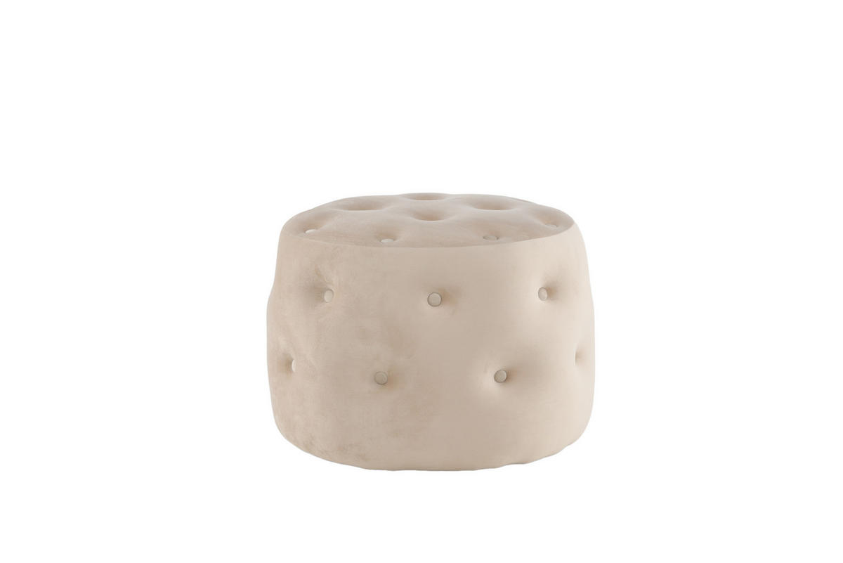 POUF Velour weiß - Weiß, Holzwerkstoff (55/44/55cm) - ebuy24