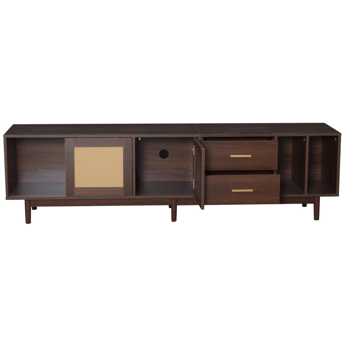 TV-ELEMENT mit Schiebetüren 190 x 40 x 52 cm MDF Braun - Braun, Holzwerkstoff (40/52/190cm) - Beauniv
