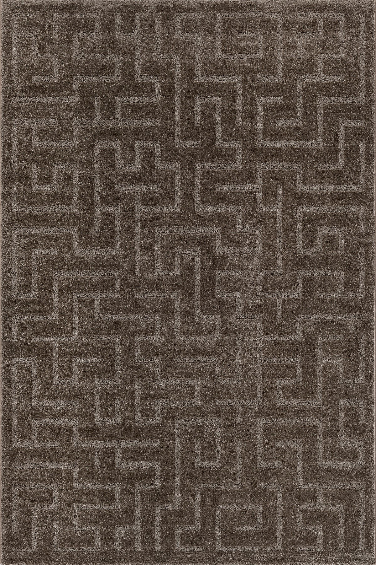 KURZFLORTEPPICH Geometrisch MUOTA Polypropylen Braun 140 x 200 cm - Braun, Textil (140/200cm) - KADIMA DESIGN