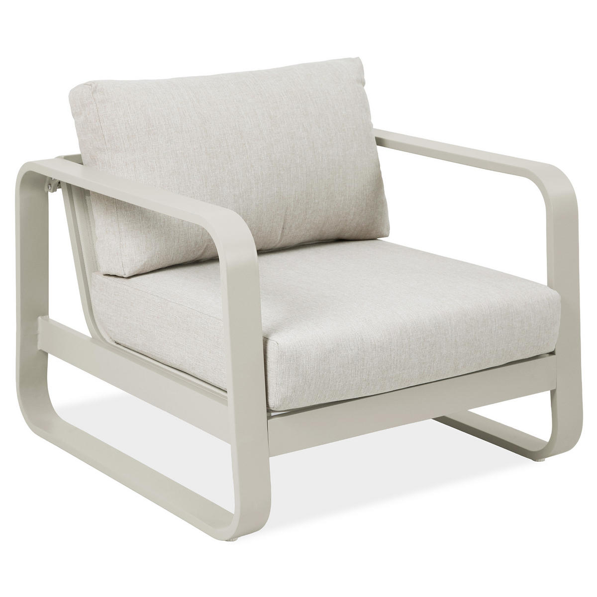 GARTENSET Selene mit Sofas Sessel und Kaffeetisch, für 5 Personen, Metallbeine, Beige - Beige, Metall - Beautysofa