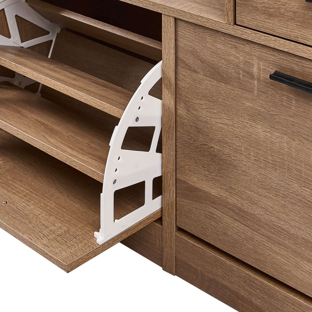 SCHUHSCHRANK Hellbraun Dubbo - Hellbraun/Braun, Holzwerkstoff (92/57/30cm) - Beliani