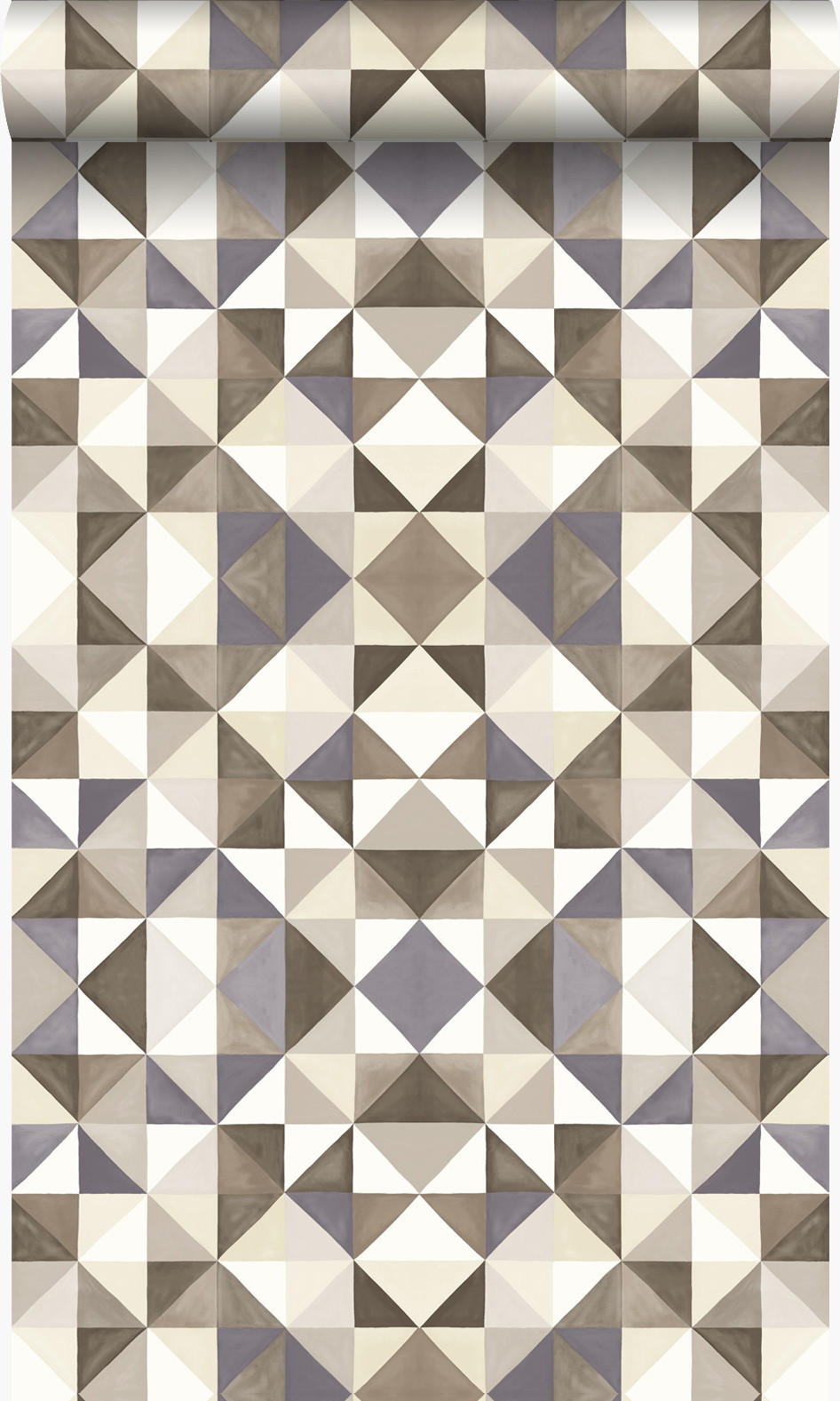 TAPETE kubistisches Muster 53 cm x 10.05 m - Braun, Papier (53/1000cm) - Origin Wallcoverings