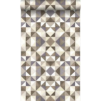 TAPETE kubistisches Muster 53 cm x 10.05 m - Braun, Papier (53/1000cm) - Origin Wallcoverings
