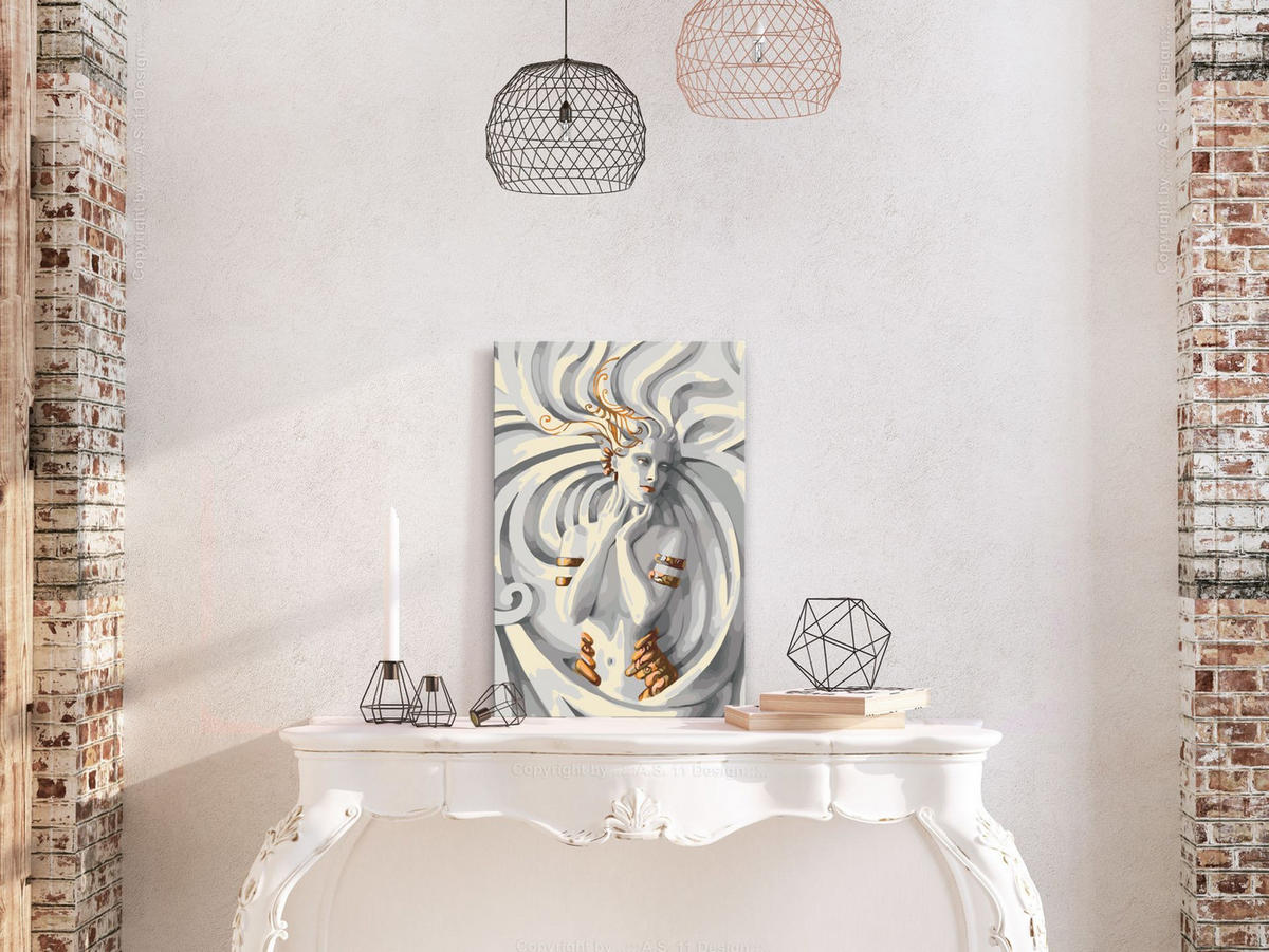 MALEN NACH ZAHLEN 40/50 cm - Braun/Grau, Textil (1.4/50cm) - KUNSTLOFT