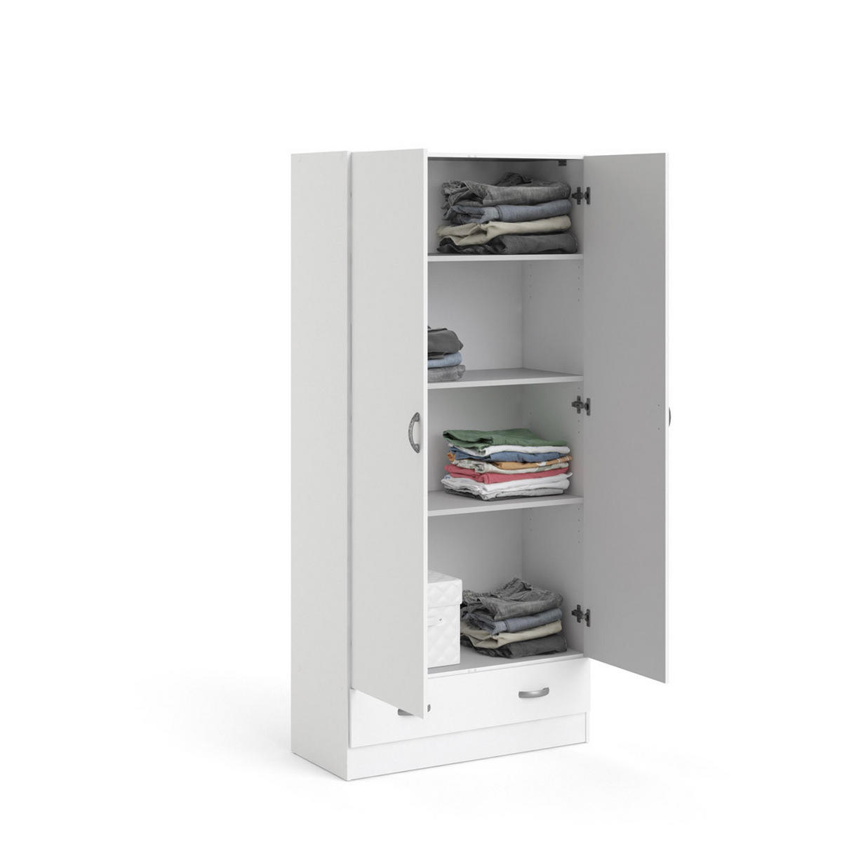 KLEIDERSCHRANK weiß - Weiß, Holzwerkstoff (80/171/36cm) - ebuy24