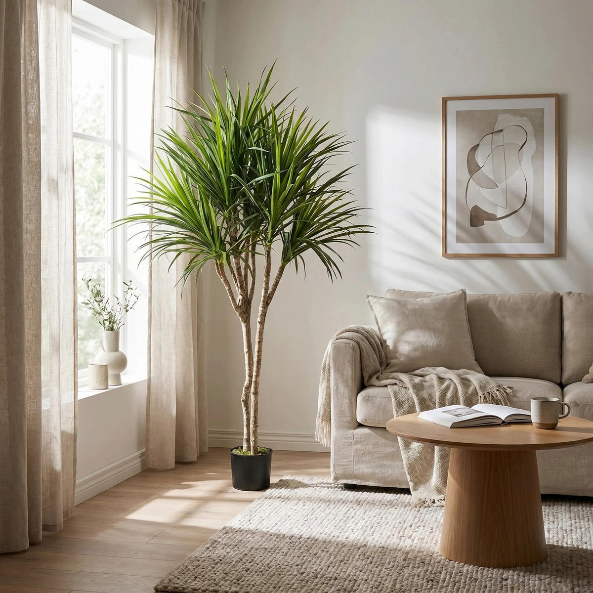 KUNSTBAUM Künstliche Dracaena – Elianor 180 cm - Grün, Kunststoff (180cm) - aplanta