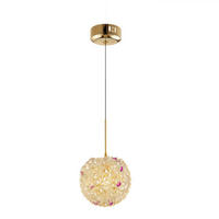 PENDELLEUCHTE Hortensie Kristall Kugel, höhenverstellbar Esszimmer Wohnzimmer - Platinfarben, Naturmaterialien (12/12/12cm) - Weltevree