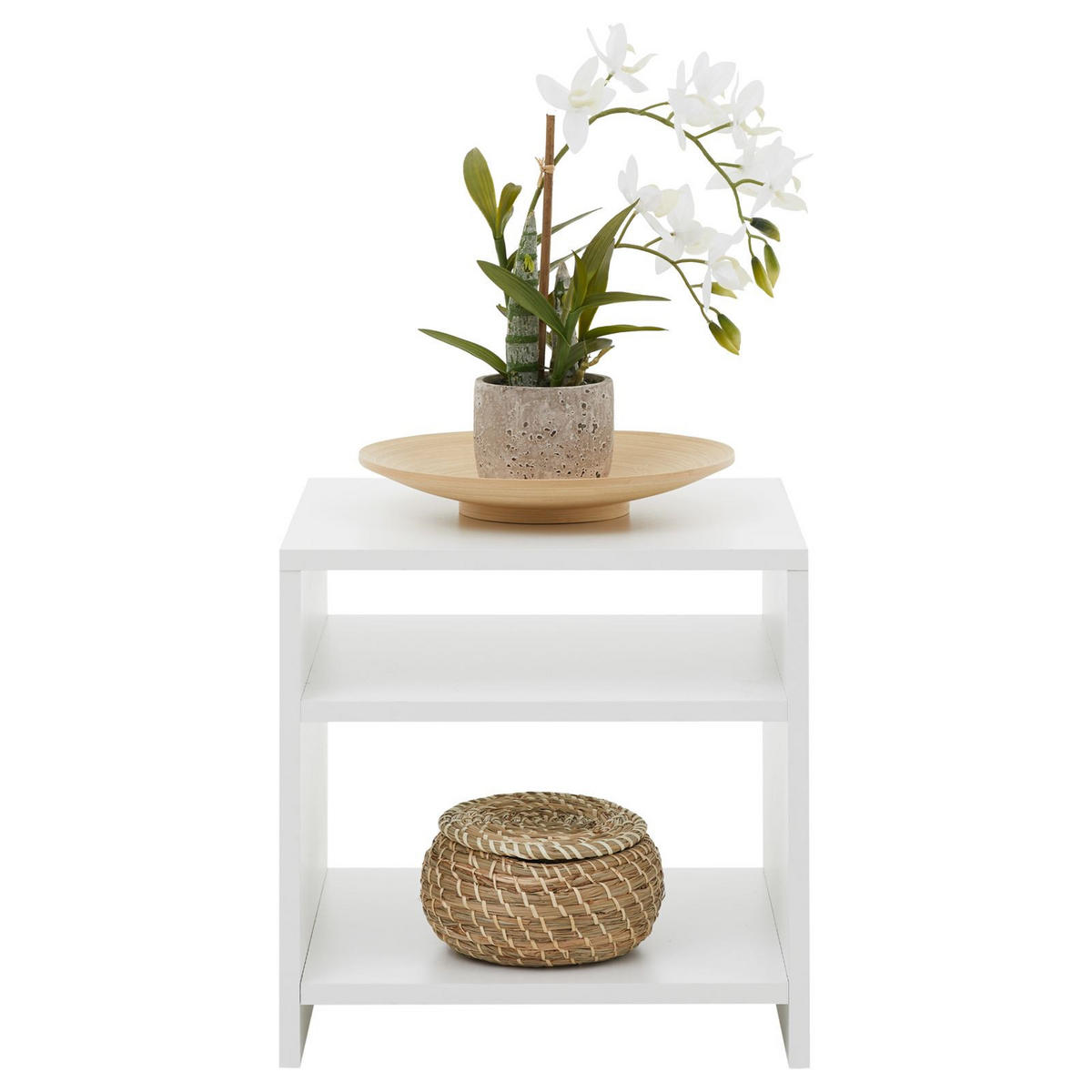 NACHTTISCH ALMERIA - Weiß, Holzwerkstoff (37/40/40cm) - CARO-Möbel