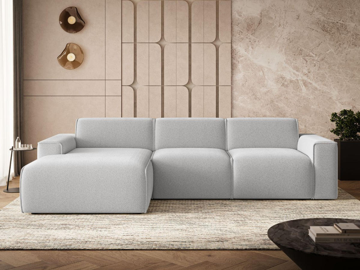 ECKSOFA Lavia Grau Links - Schwarz/Grau, Holz/Kunststoff (310/165cm) - Graingold