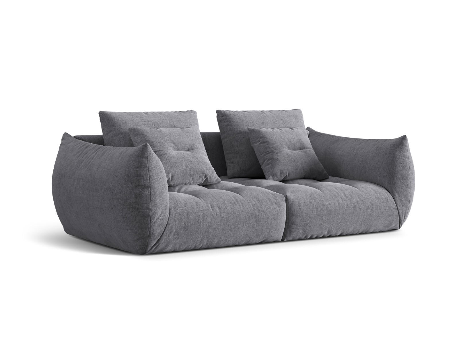 SOFA modular Bloom aus strukturiertem Stoff grau 3 Sitzplätze - Grau, Textil (106/95/232cm) - Micadoni