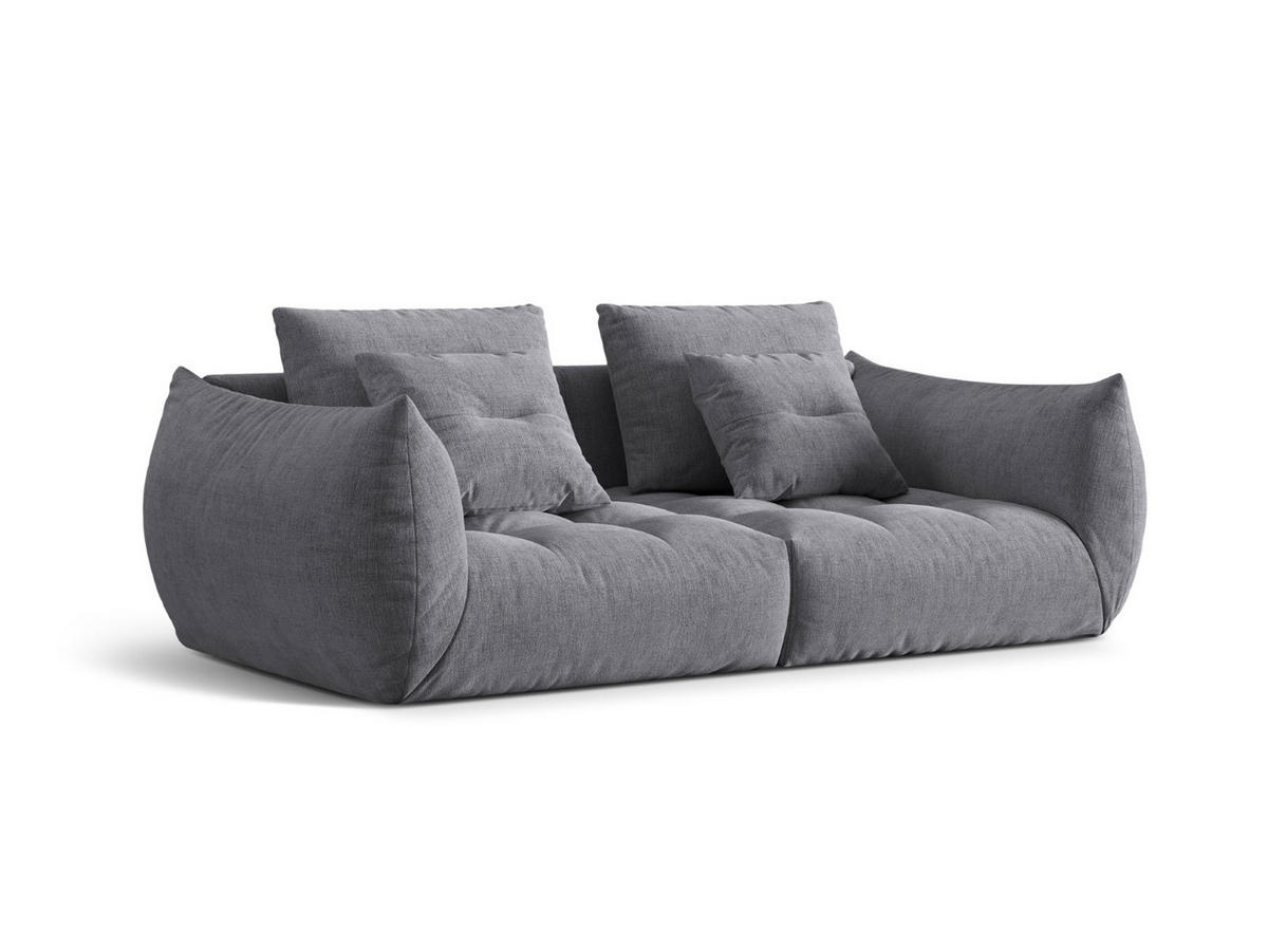 SOFA modular Bloom aus strukturiertem Stoff grau 3 Sitzplätze - Grau, Textil (106/95/232cm) - Micadoni