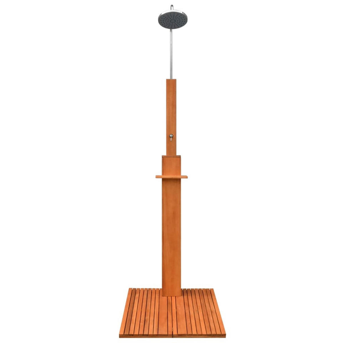 AUSSENDUSCHE Eukalyptusholz Und Stahl - Braun, Holz (70/70cm) - vidaXL