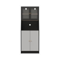 BUFFET modern, schwarz, LED-Beleuchtung, groß, minimalistisch, elegant - Schwarz, Holz (70/180/40cm) - EuroLiving