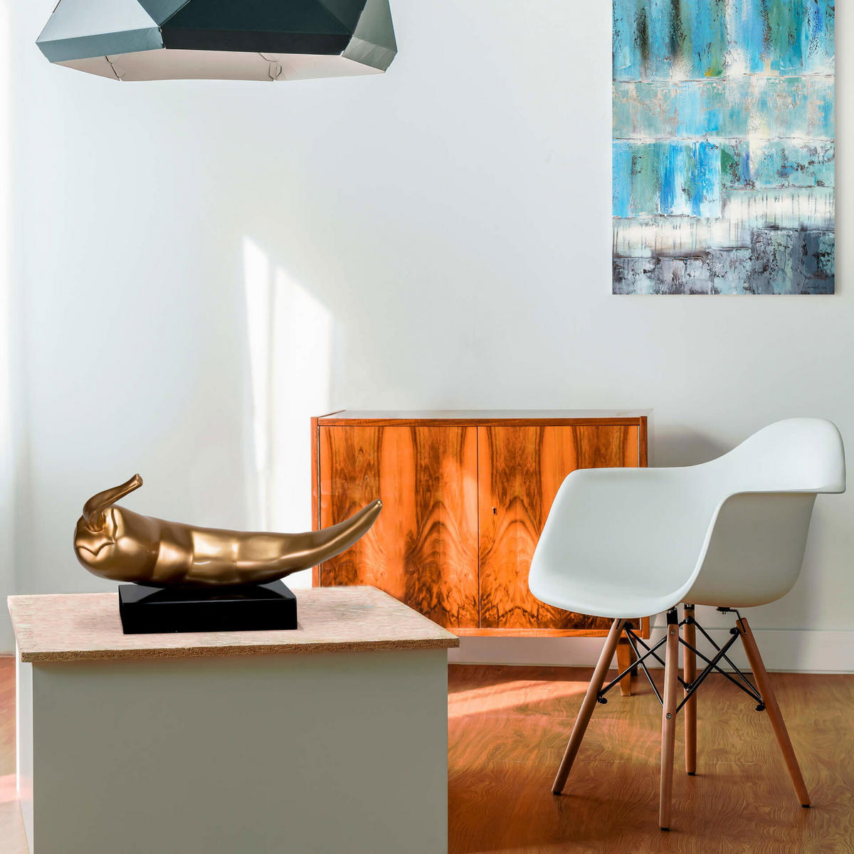 SKULPTUR Gold 48/55 cm - Goldfarben, Stein (4.2/55/17cm) - KUNSTLOFT