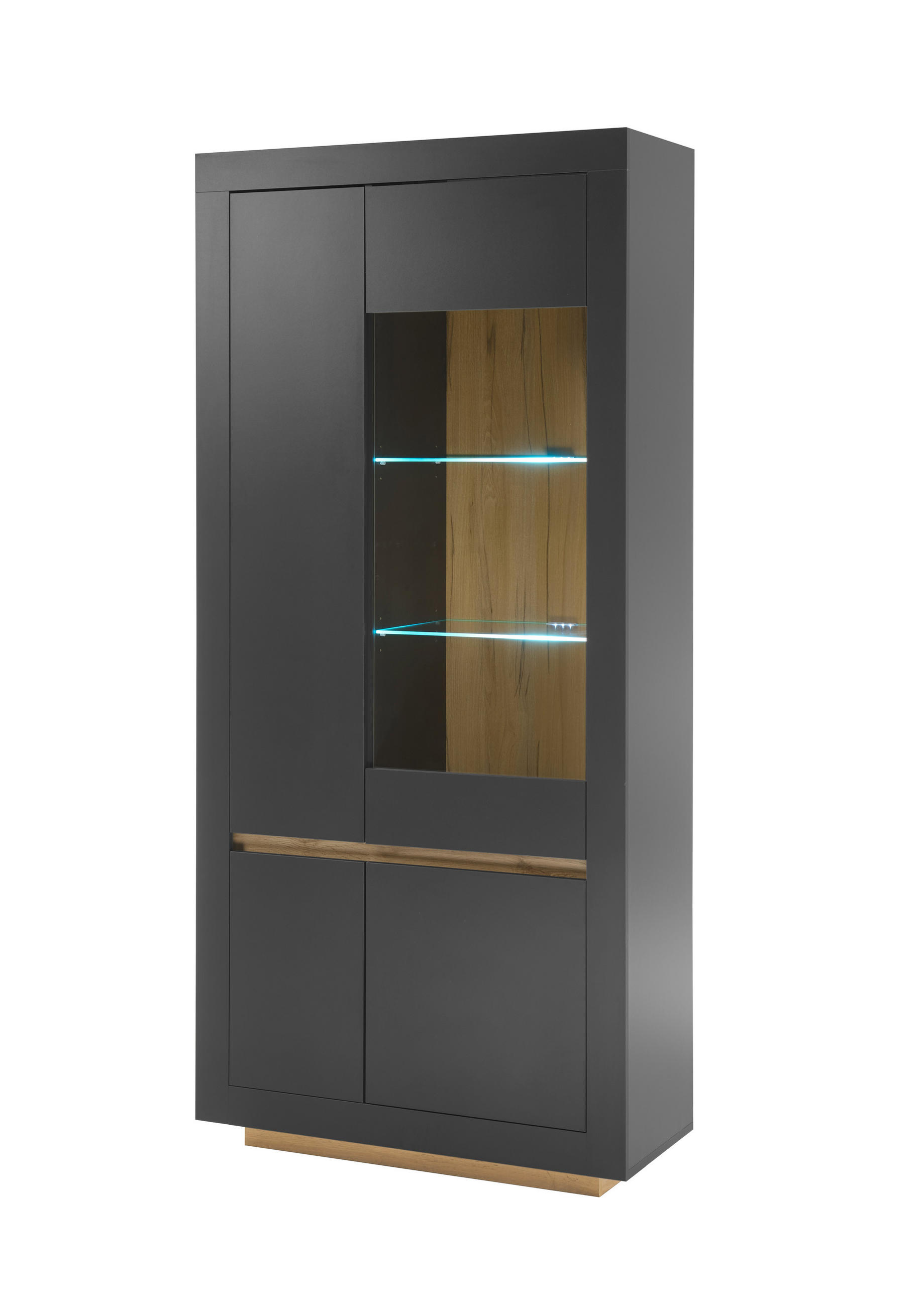 Livojo Vitrine Dunkelgrau 96x206x38 cm
