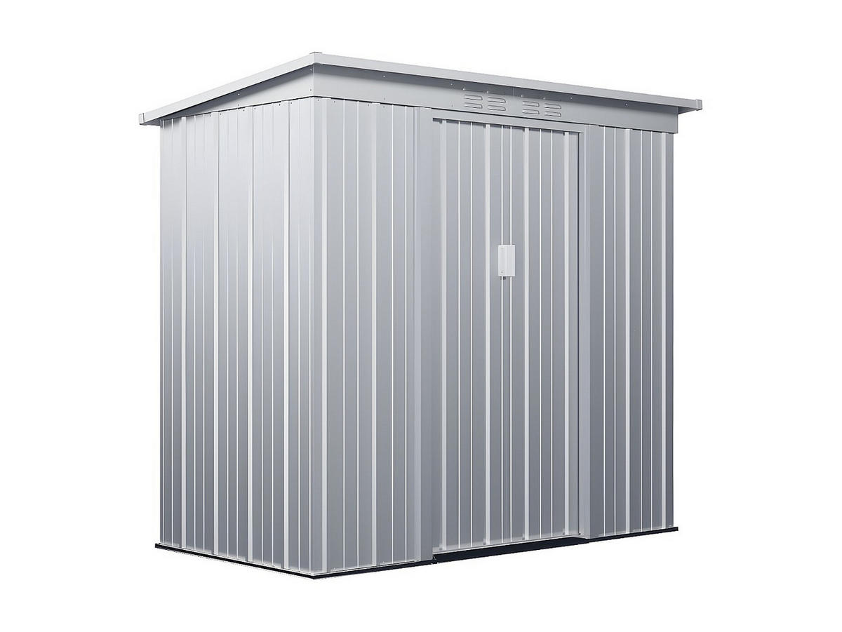 SCHREBERGARTENHAUS - 191 cm x 103 cm - metall - hellgrau Acamar - Hellgrau, Metall (191/180/103cm) - Vente-Unique