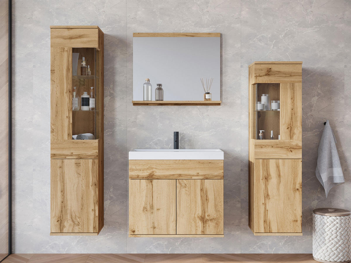 BADMÖBEL-SET Nairobi - Eiche Wotan, Holzwerkstoff (31/133/31cm) - MIRJAN24