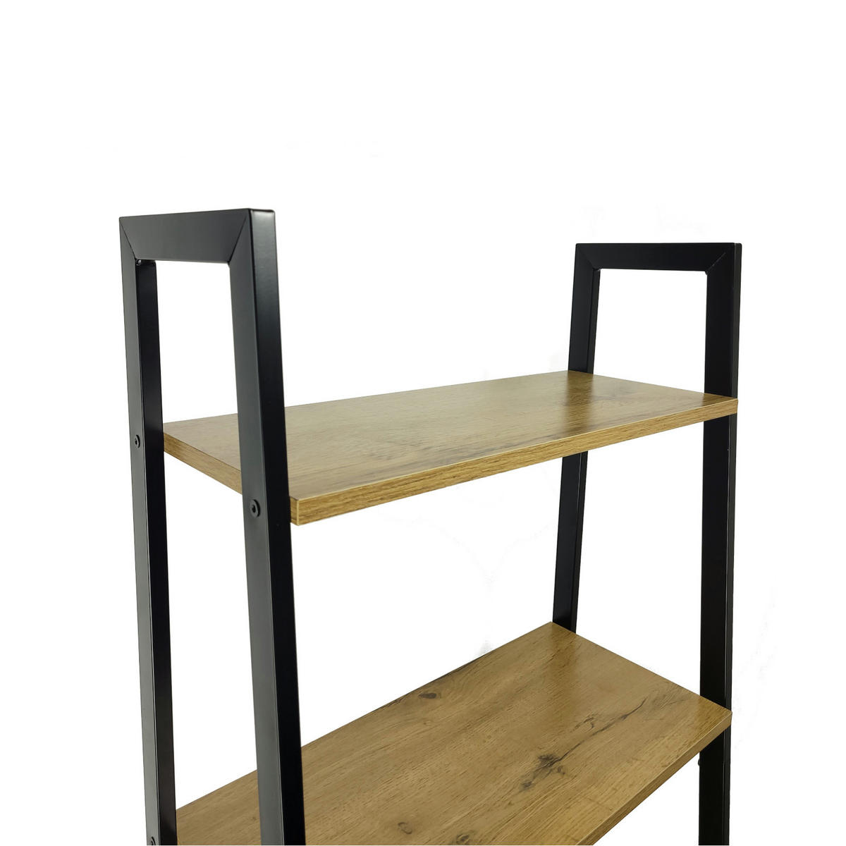 STANDREGAL Holzoptik Metall Erlefarben Schwarz 5 Ablagen 172×56×34 cm - Erlefarben/Schwarz, Holzwerkstoff/Metall (56/172/34cm) - Begryf