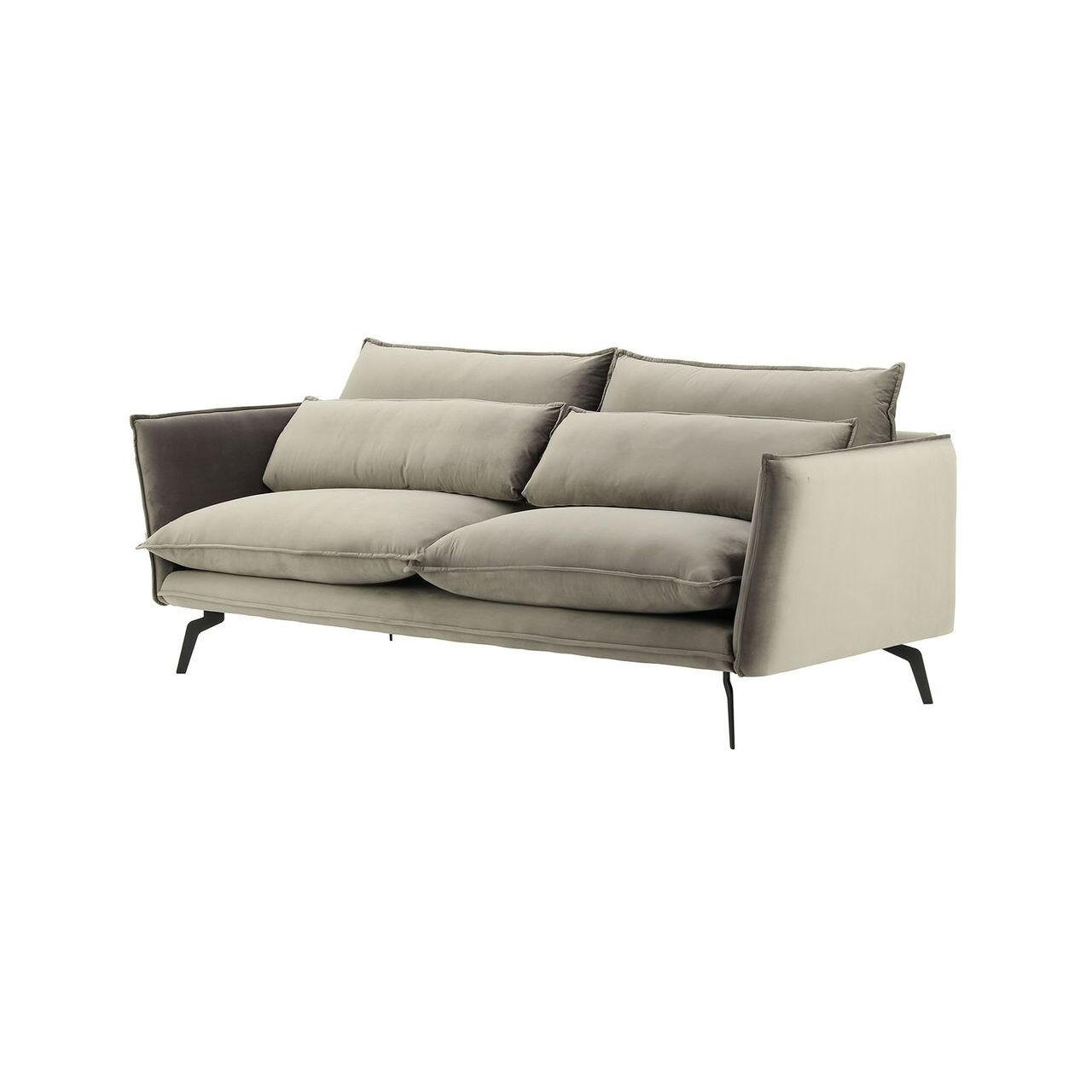DREISITZER-SOFA Layla-Velluto 17 - Braun, Holz/Textil (237/95/98cm)