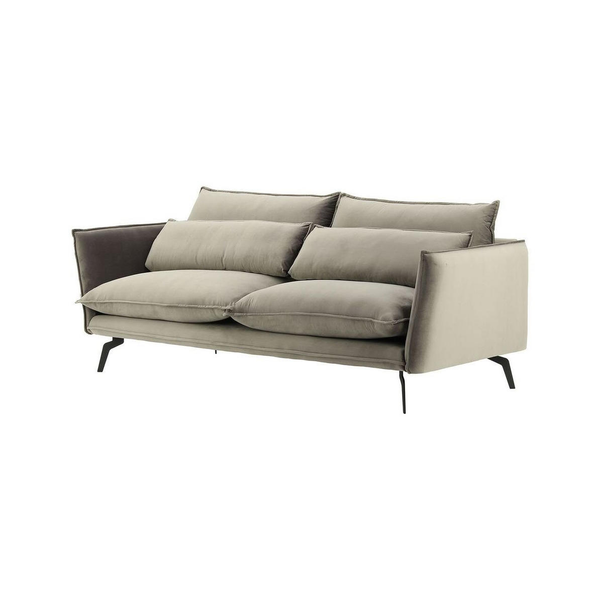DREISITZER-SOFA Layla-Velluto 17 - Braun, Holz/Textil (237/95/98cm)