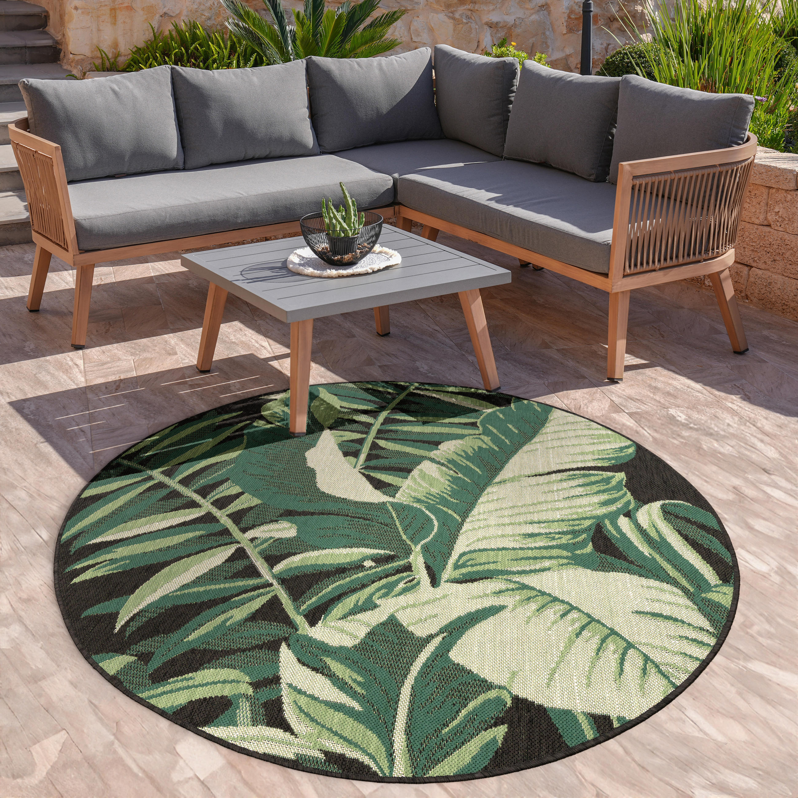 OUTDOORTEPPICH 200/200 cm Ostende 551 - Schwarz, Textil (200/200cm) - Paco Home