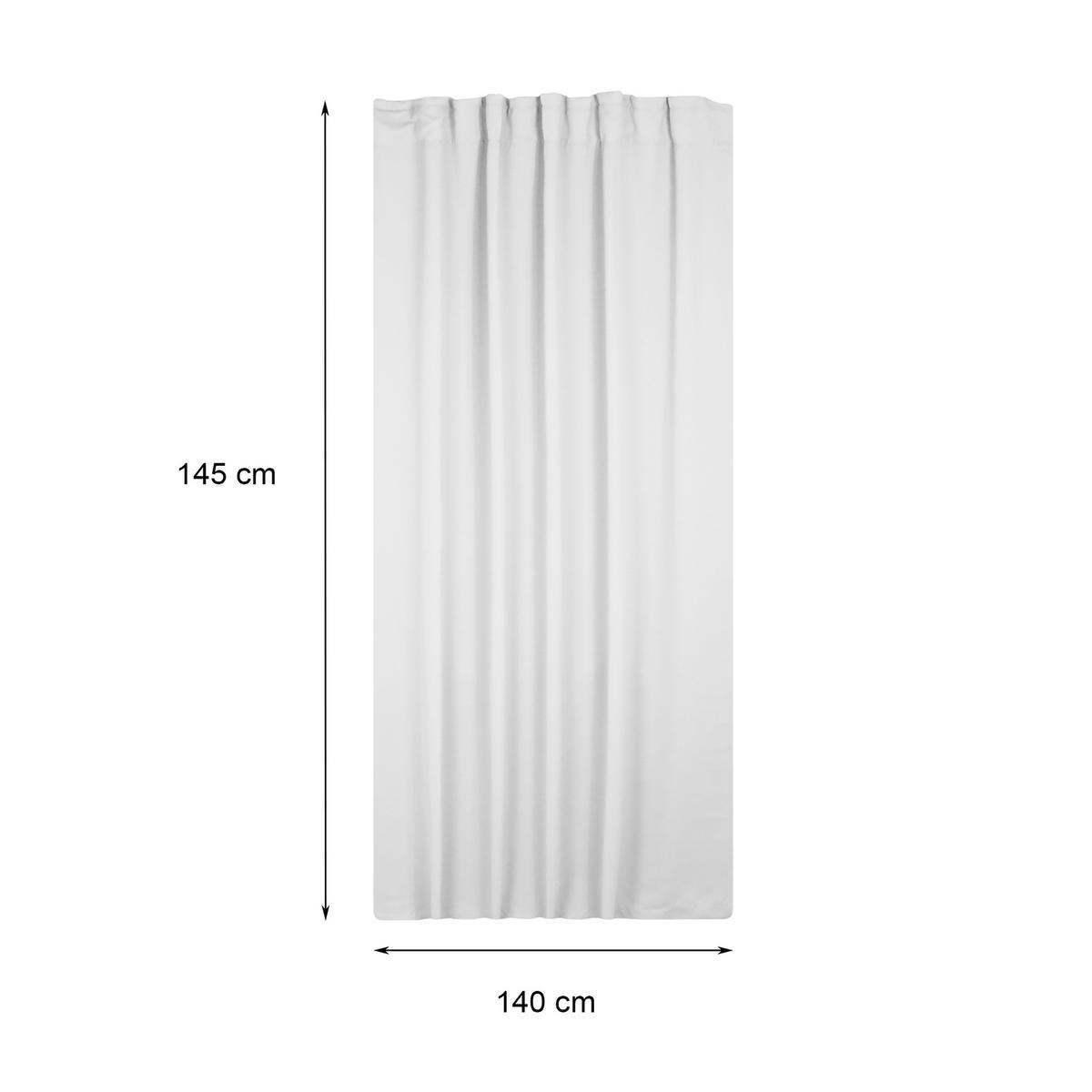 VERDUNKELUNGSVORHANG Kräuselband 140/175 cm Weiß - Weiß, Textil (140/175cm) - TiborTex