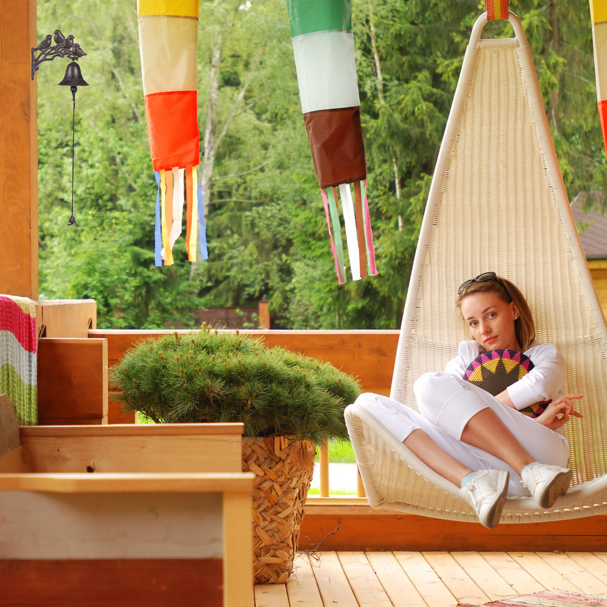 TÜRGLOCKE - Dunkelbraun, Metall (10/17/17cm) - Relaxdays