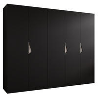 DREHTÜRENSCHRANK 202/250/52 5-türig - Beige/Schwarz, Holz/Metall (250/202/52cm) - Abiks Möbel