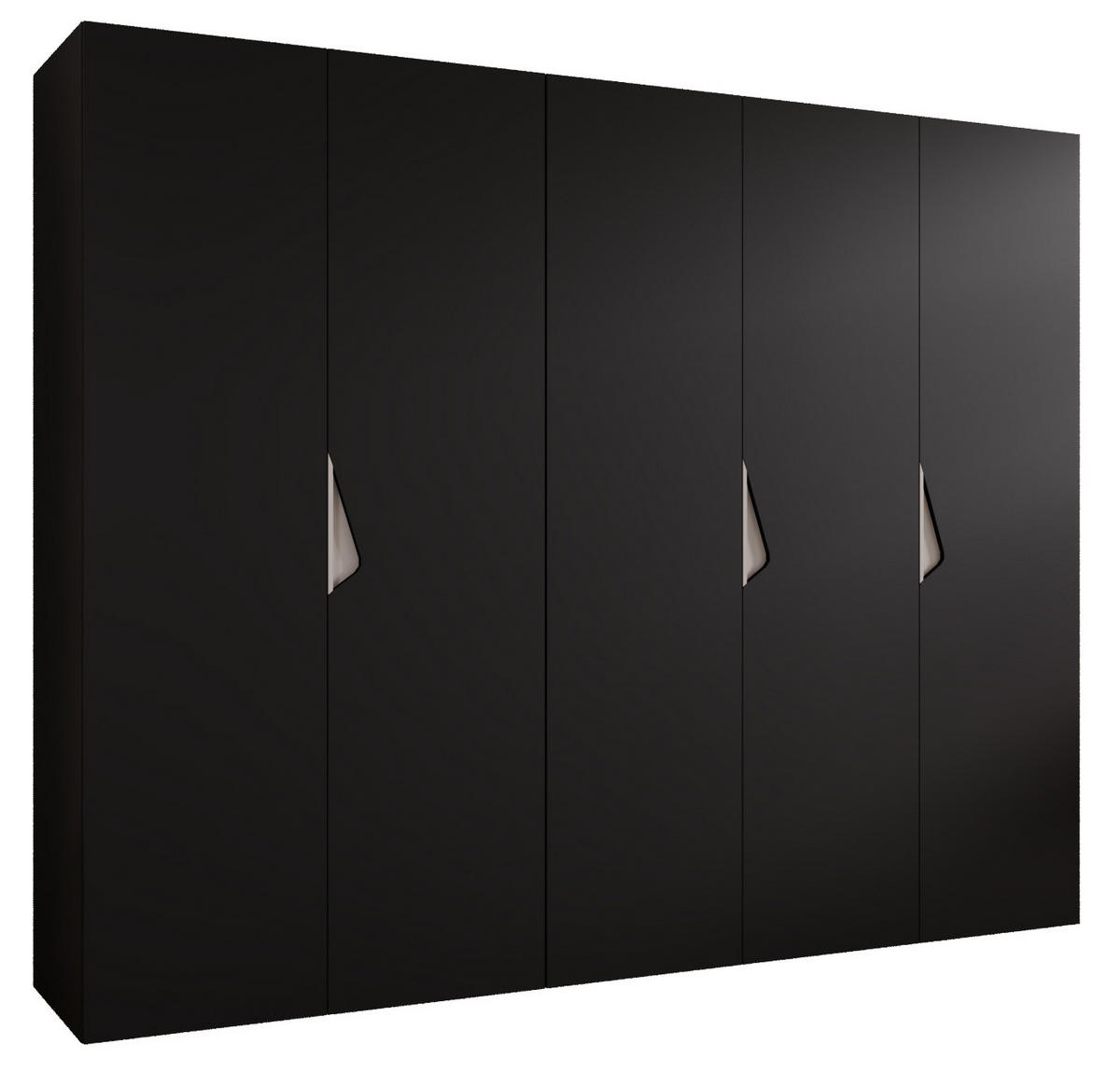 DREHTÜRENSCHRANK 202/250/52 5-türig - Beige/Schwarz, Holz/Metall (250/202/52cm) - Abiks Möbel