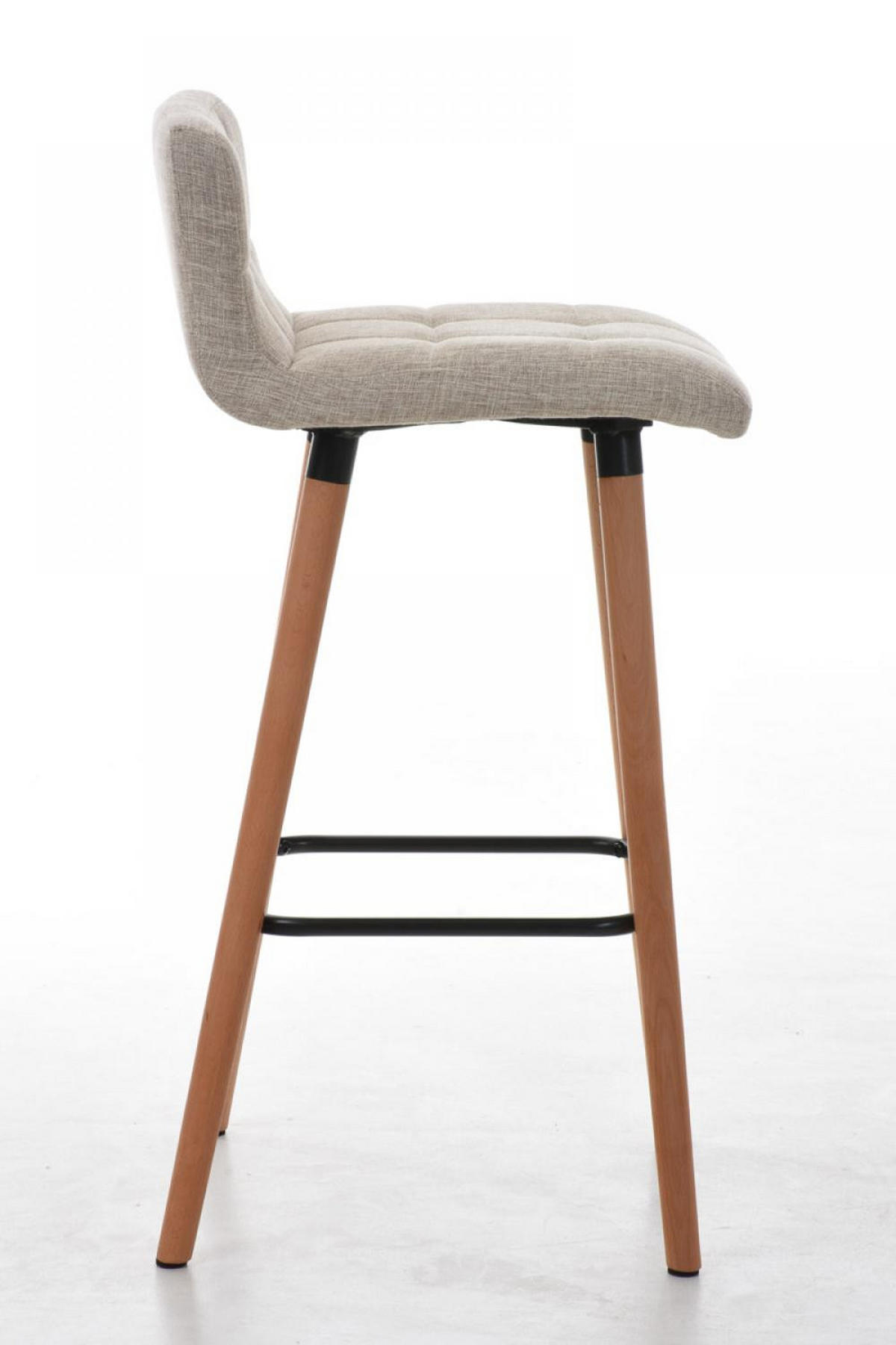 BARHOCKER Stoff Creme - Eukalyptusholzfarben/Creme, Holz/Textil (42/94/49cm) - CLP