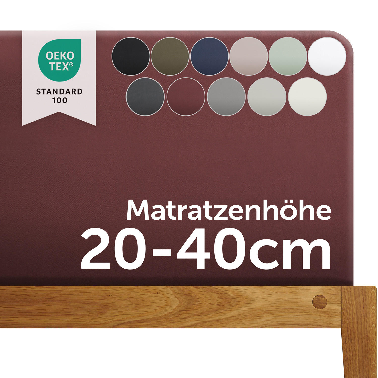 SPANNBETTLAKEN 180/220 cm Aubergine - Aubergine, Textil (180/220cm) - Blumtal